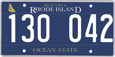RI license plate 130042