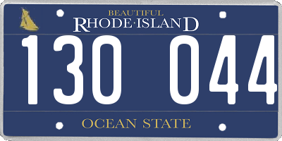RI license plate 130044