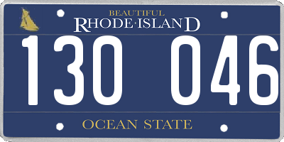 RI license plate 130046