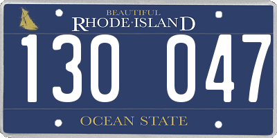 RI license plate 130047