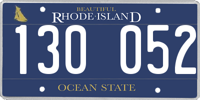 RI license plate 130052