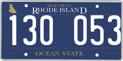 RI license plate 130053