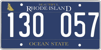 RI license plate 130057