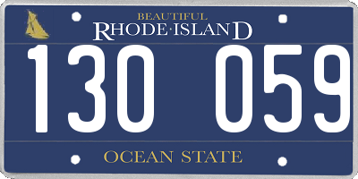 RI license plate 130059