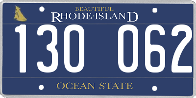 RI license plate 130062