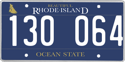 RI license plate 130064