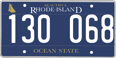 RI license plate 130068