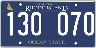 RI license plate 130070