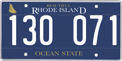 RI license plate 130071