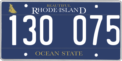 RI license plate 130075