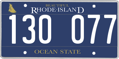 RI license plate 130077