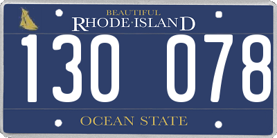 RI license plate 130078