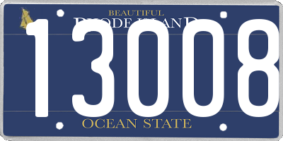 RI license plate 13008