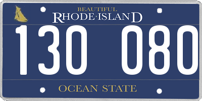 RI license plate 130080