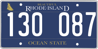 RI license plate 130087