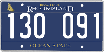 RI license plate 130091
