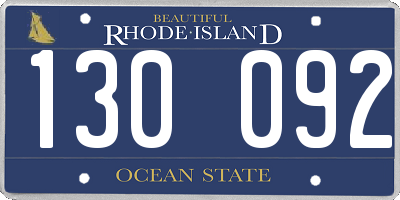 RI license plate 130092