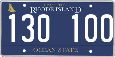 RI license plate 130100