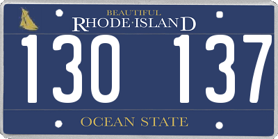 RI license plate 130137