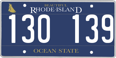 RI license plate 130139