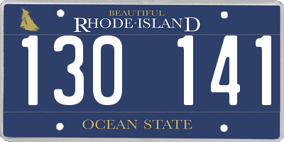 RI license plate 130141