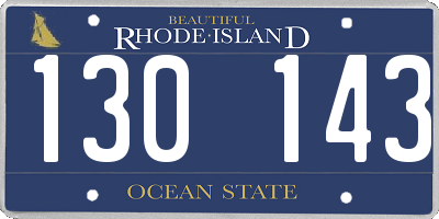 RI license plate 130143