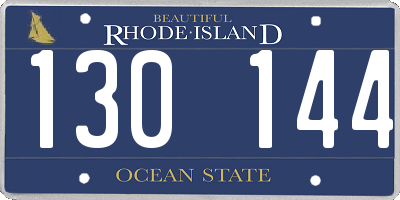 RI license plate 130144