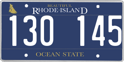 RI license plate 130145
