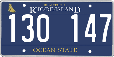 RI license plate 130147