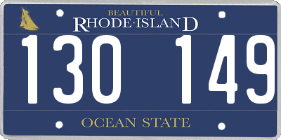 RI license plate 130149