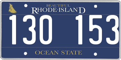 RI license plate 130153