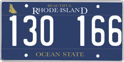 RI license plate 130166