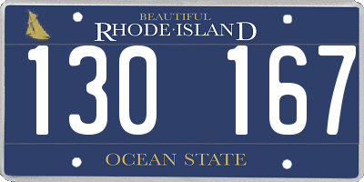 RI license plate 130167
