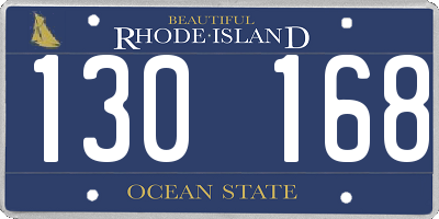 RI license plate 130168