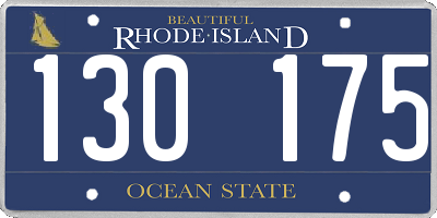 RI license plate 130175