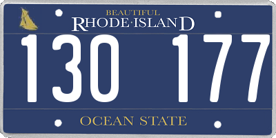 RI license plate 130177