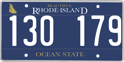 RI license plate 130179