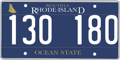 RI license plate 130180