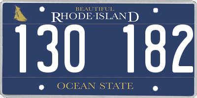 RI license plate 130182