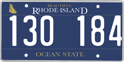 RI license plate 130184