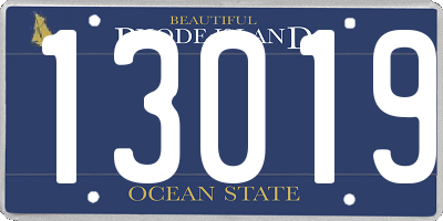 RI license plate 13019
