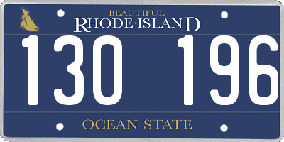 RI license plate 130196