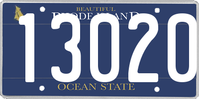 RI license plate 13020