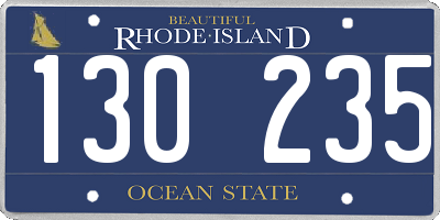 RI license plate 130235
