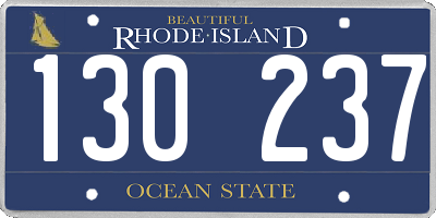 RI license plate 130237