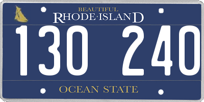 RI license plate 130240