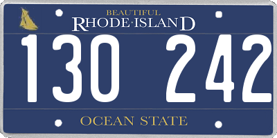 RI license plate 130242