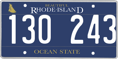 RI license plate 130243