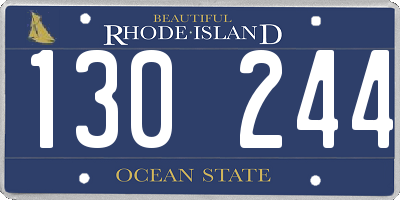 RI license plate 130244