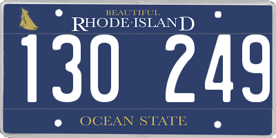 RI license plate 130249